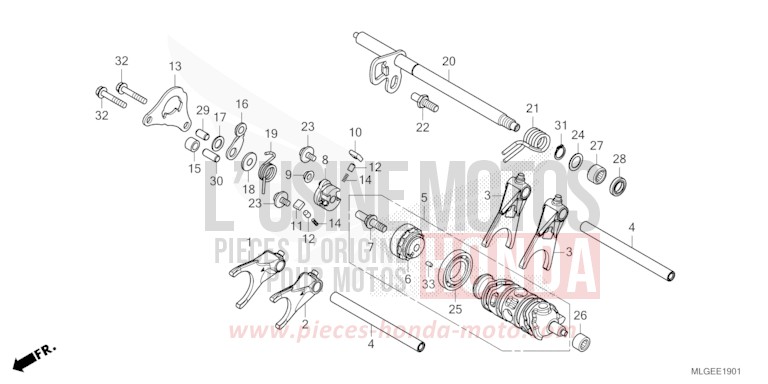 SCHALTTROMMEL (CRF1100D/D2/D4/DL2/DL4) von Africa Twin DCT MAT IRIDIUM GRAY METALLIC (NHC64) von 2023